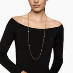 DY Madison® Pavé Bead Station Necklace 18K Yellow Gold with Diamonds, 3mm