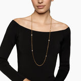 DY Madison® Pavé Bead Station Necklace 18K Yellow Gold with Diamonds, 3mm