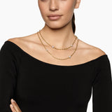 DY Madison® Pavé Bead Station Necklace 18K Yellow Gold with Diamonds, 3mm