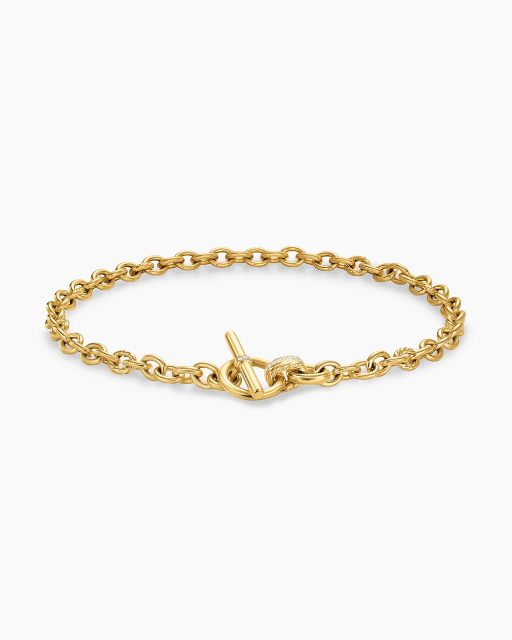 DY MERCER® TOGGLE CHAIN NECKLACE 18K Yellow Gold with Diamonds, 8mm