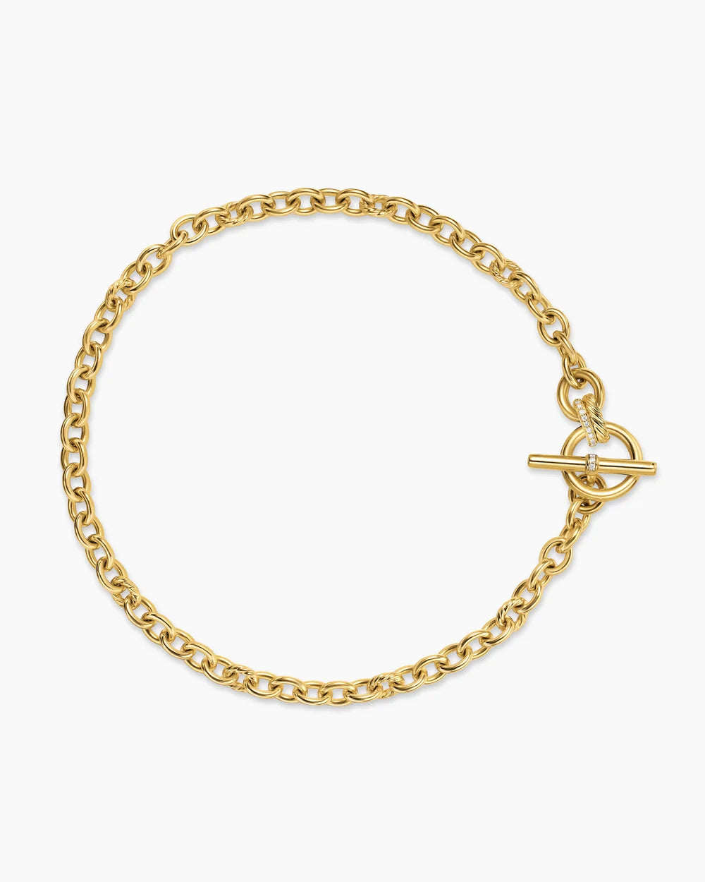 DY MERCER® TOGGLE CHAIN NECKLACE 18K Yellow Gold with Diamonds, 8mm