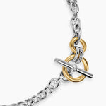 DY Mercer® Toggle Chain Necklace Sterling Silver with 18K Yellow Gold and Diamonds, 8mm
