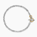 DY Mercer® Toggle Chain Necklace Sterling Silver with 18K Yellow Gold and Diamonds, 8mm