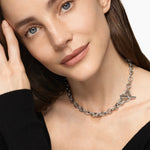 DY MERCER® TOGGLE CHAIN NECKLACE Sterling Silver with Diamonds, 8mm