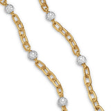 DY Madison® Pavé Bead Chain Necklace in 18K Yellow Gold with Diamonds, 6mm
