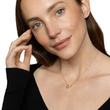 Crossover Chain Necklace in 18K Yellow Gold with Diamonds, 18.5mm