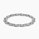 SCULPTED CABLE OVAL LINK NECKLACE Sterling Silver, 18mm
