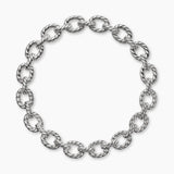 SCULPTED CABLE OVAL LINK NECKLACE Sterling Silver, 18mm