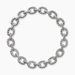 SCULPTED CABLE OVAL LINK NECKLACE Sterling Silver, 18mm