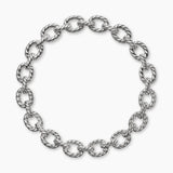 SCULPTED CABLE OVAL LINK NECKLACE Sterling Silver, 18mm