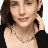 DY MERCER® CHAIN NECKLACE Sterling Silver with 18K Yellow Gold and Diamonds, 8mm