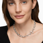 DY MERCER® CHAIN NECKLACE Sterling Silver with Diamonds, 8mm