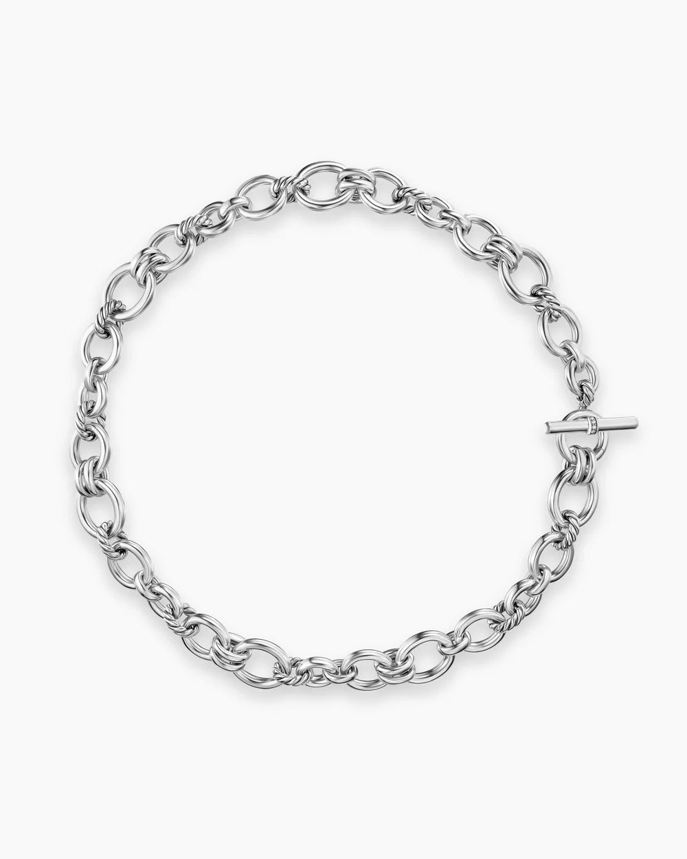 DY MERCER® CHAIN NECKLACE Sterling Silver with Diamonds, 8mm