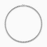 SCULPTED CABLE CHAIN NECKLACE Sterling Silver, 5.7mm