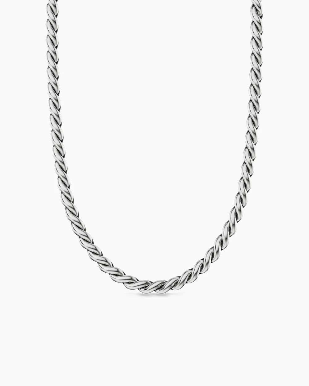 SCULPTED CABLE CHAIN NECKLACE Sterling Silver, 5.7mm