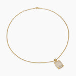 CHATELAINE® ELONGATED PENDANT NECKLACE 18K Yellow Gold with Diamonds, 19mm
