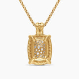 CHATELAINE® ELONGATED PENDANT NECKLACE 18K Yellow Gold with Diamonds, 19mm