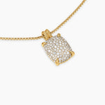 CHATELAINE® ELONGATED PENDANT NECKLACE 18K Yellow Gold with Diamonds, 19mm