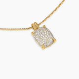 CHATELAINE® ELONGATED PENDANT NECKLACE 18K Yellow Gold with Diamonds, 19mm