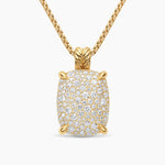 CHATELAINE® ELONGATED PENDANT NECKLACE 18K Yellow Gold with Diamonds, 19mm