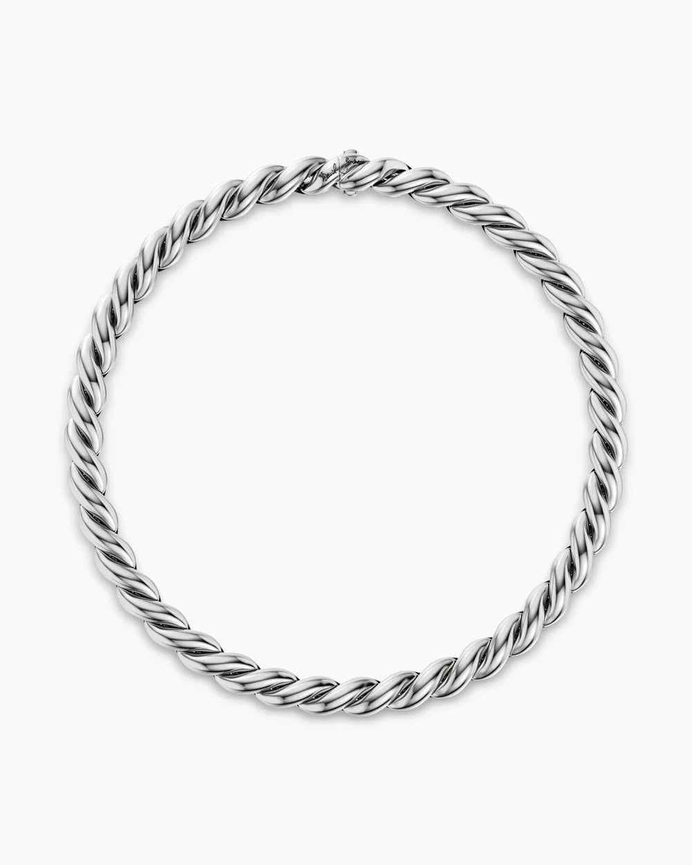 SCULPTED CABLE CHAIN NECKLACE Sterling Silver, 10mm