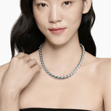 SCULPTED CABLE CHAIN NECKLACE Sterling Silver, 10mm
