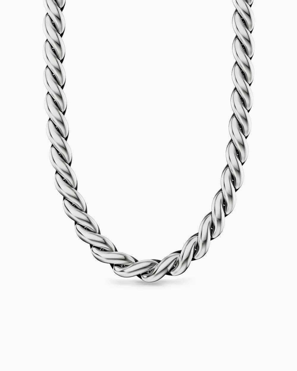 SCULPTED CABLE CHAIN NECKLACE Sterling Silver, 10mm