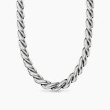 SCULPTED CABLE CHAIN NECKLACE Sterling Silver, 10mm