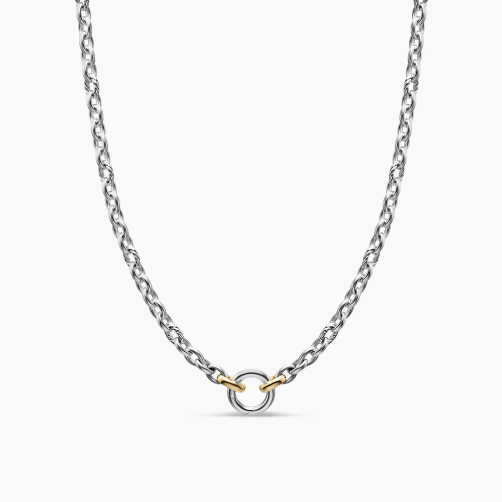 DY MERCER® PETITE CHAIN NECKLACE Sterling Silver with 18K Yellow Gold, 4.5mm