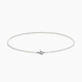 PEARL CLASSICS PETITE TOGGLE NECKLACE Sterling Silver with Diamonds, 3mm