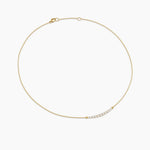 PETITE PAVÉ TAPERED BAR NECKLACE 18K Yellow Gold with Diamonds, 1mm
