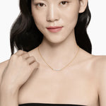 PETITE PAVÉ TAPERED BAR NECKLACE 18K Yellow Gold with Diamonds, 1mm