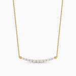 PETITE PAVÉ TAPERED BAR NECKLACE 18K Yellow Gold with Diamonds, 1mm