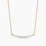 PETITE PAVÉ TAPERED BAR NECKLACE 18K Yellow Gold with Diamonds, 1mm