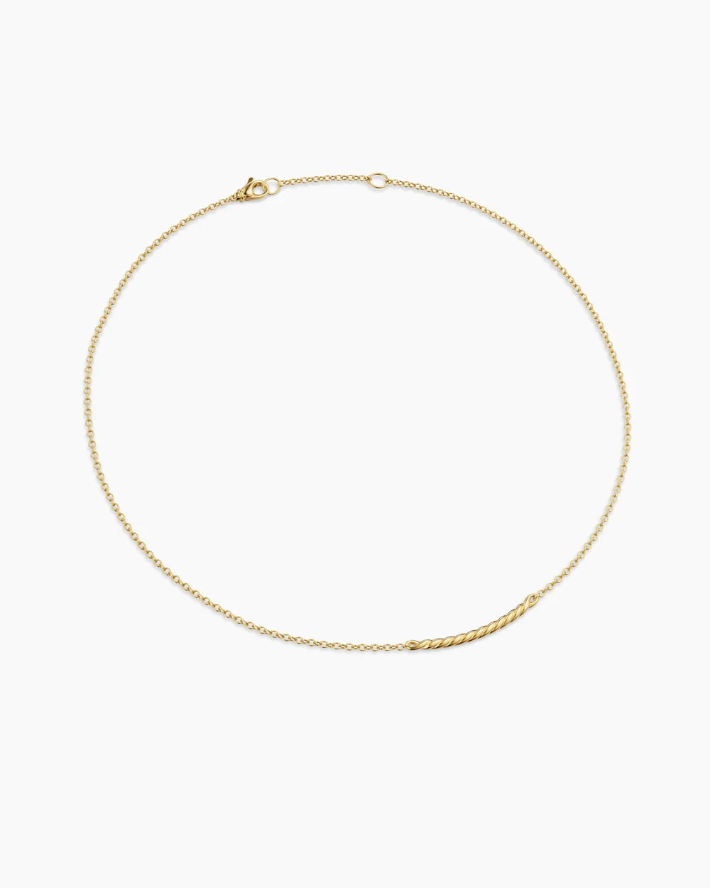 SCULPTED CABLE BAR NECKLACE 18K Yellow Gold, 2.7mm