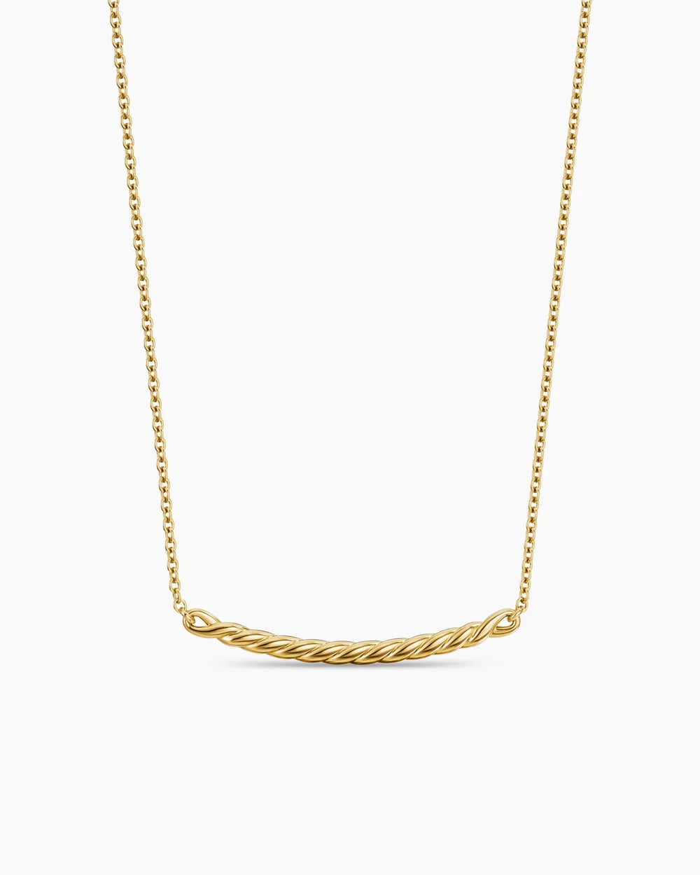 SCULPTED CABLE BAR NECKLACE 18K Yellow Gold, 2.7mm