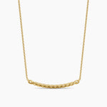 SCULPTED CABLE BAR NECKLACE 18K Yellow Gold, 2.7mm
