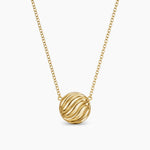 SCULPTED CABLE PENDANT NECKLACE 18K Yellow Gold, 10mm