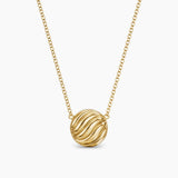 SCULPTED CABLE PENDANT NECKLACE 18K Yellow Gold, 10mm