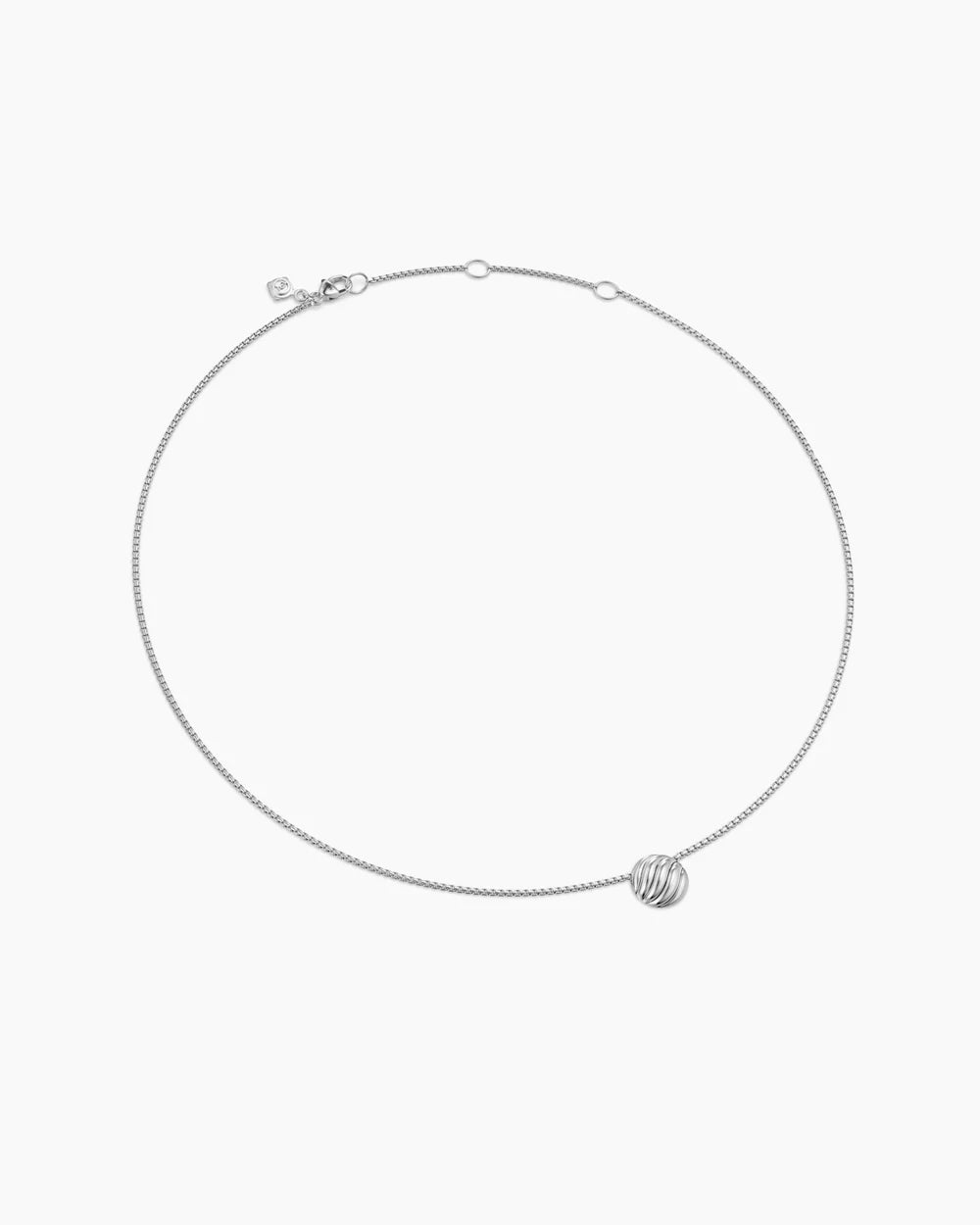 SCULPTED CABLE PENDANT NECKLACE Sterling Silver, 10mm