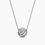SCULPTED CABLE PENDANT NECKLACE Sterling Silver, 10mm