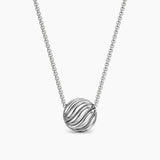 SCULPTED CABLE PENDANT NECKLACE Sterling Silver, 10mm