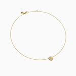 SCULPTED CABLE PENDANT NECKLACE 18K Yellow Gold with Diamonds, 10mm
