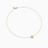 SCULPTED CABLE PENDANT NECKLACE 18K Yellow Gold with Diamonds, 10mm