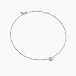 SCULPTED CABLE PENDANT NECKLACE Sterling Silver with Diamonds, 10mm