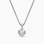 Sterling silver necklace with a small puffy heart charm