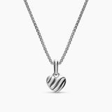Sterling silver necklace with a small puffy heart charm