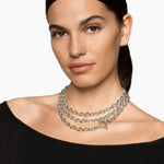 DY MERCER® CONVERTIBLE CHAIN NECKLACE Sterling Silver with 18K Yellow Gold and Diamonds, 8mm