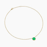 SCULPTED CABLE PENDANT NECKLACE 18K Yellow Gold with Green Onyx and Mother of Pearl, 11.3mm