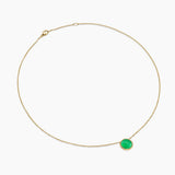 SCULPTED CABLE PENDANT NECKLACE 18K Yellow Gold with Green Onyx and Mother of Pearl, 11.3mm
